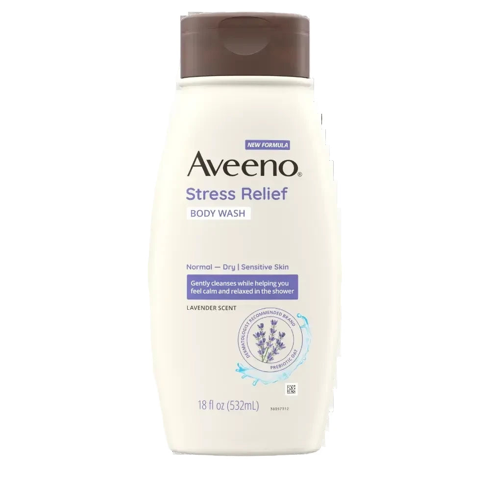 Aveeno Stress Relief Oat Body Wash Lavender Scent 18 oz