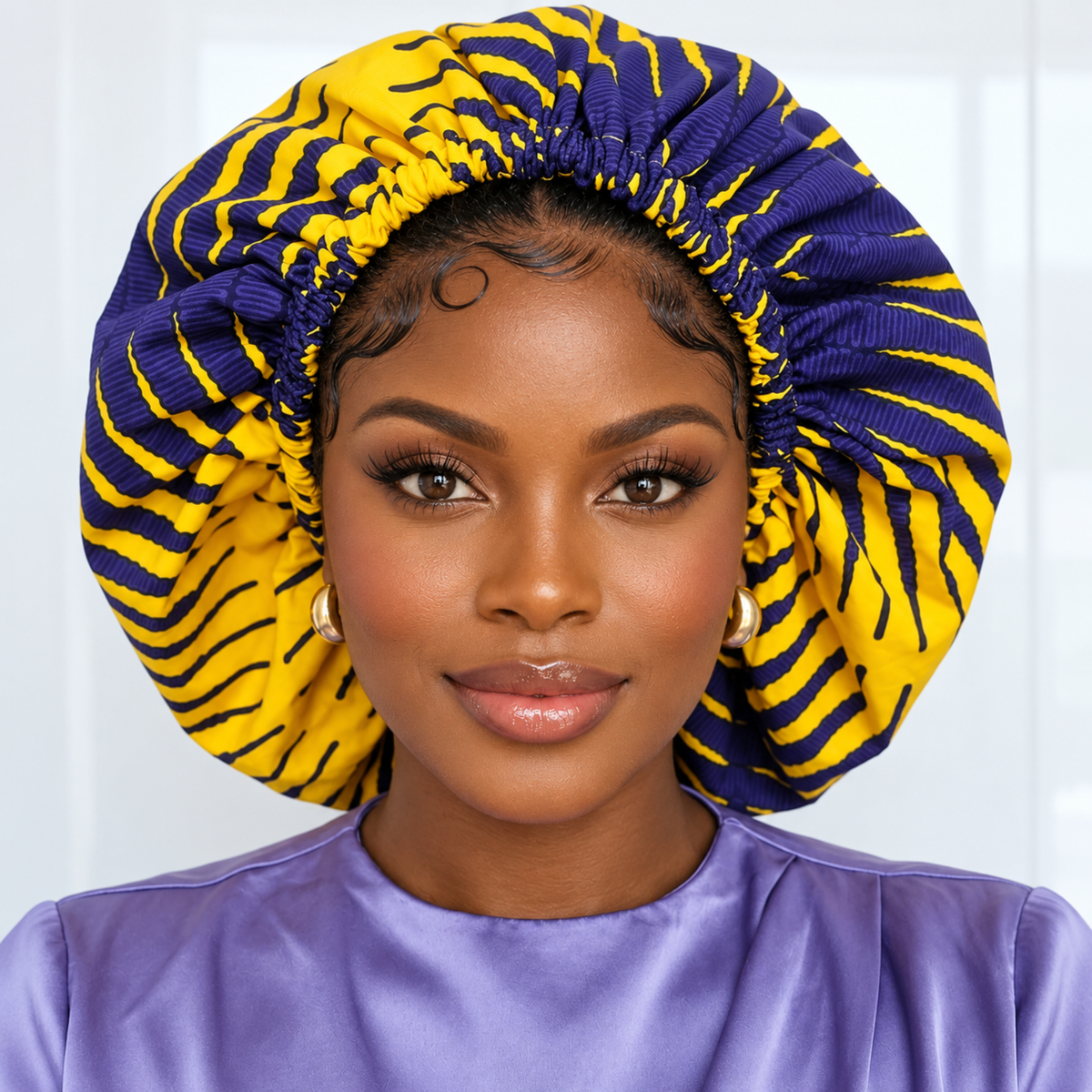 Duma Mbili XL Silk Lined African Print Bonnet